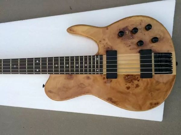 

electric guitar 5 strings bass fingerboard ebony body maple tree tumour wood grain +elm