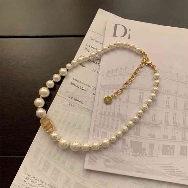 

2022 factory wholesale new shell pearl necklace bracelet net red same neck simple clavicle chain female, Silver