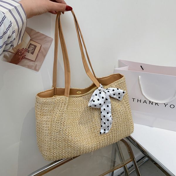 

fashion summer large capacity handbag tote holidays pack handmade straw shoulder bags for women travel beach bag bolsa feminina cx220407