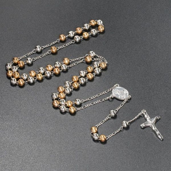 Ketten Kruzifix Anhänger Halskette Rosenkranz für Männer Frauen Kinder Medaille Römisch-katholisches christliches religiöses Gebet Geschenkketten