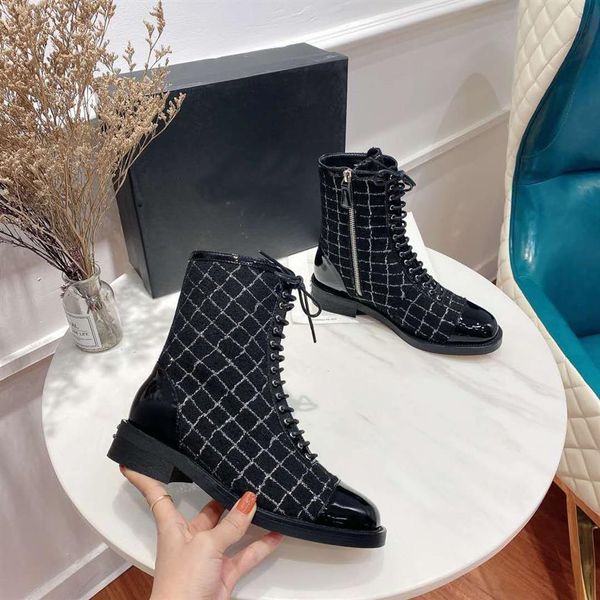 

2021 luxury designer ankle boots heel height boot with suede calfskin shoes fashion classic elegant italy craft insole273t, Black