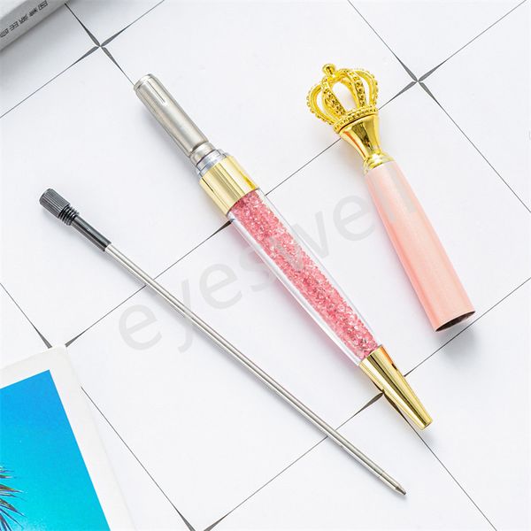 Colorido Crown Crown Pens Adorno Coroas Gem Ballpoint Caneta Escola Escola Escola Suprimentos