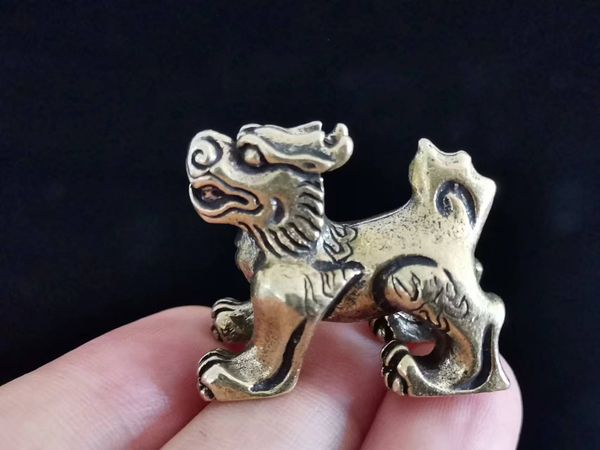 

solid fine brass qilin pixiu kylin unicorn figurine