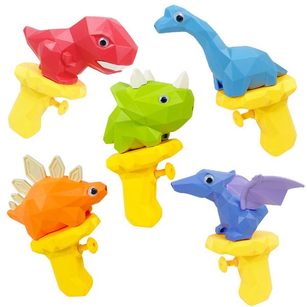 5pcs Plastic Monster Dinosaur Water Guns Mini Children Children Logs ao ar livre Summer Beach Blaster Toy Boys Presentes Favores