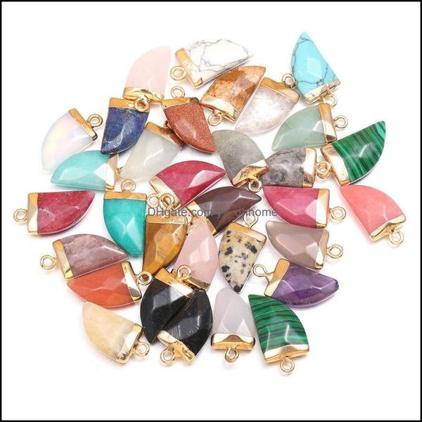 Charms Risultati dei gioielli Componenti Pietra naturale Forma di coltello Perline Ciondolo Quarzo rosa Guarigione Reiki Crystal Finding Dhfgp