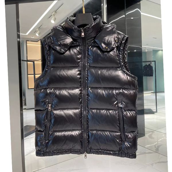 

2022 classic men's and women's hooded down jacket fashion casual warm 90 white duck down short downs coat winter jaqueta outerwear, Black
