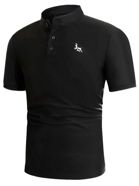

men deer print polo shirt v2vy#, White;black