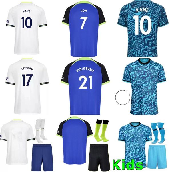 

kane son 22 23 richarlison soccer jersey kulusevski hojbjerg spence perisic dier 2022 2023 lucas romero tottenham football kit shirt spurs t, Black;yellow