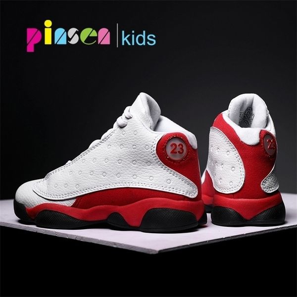 Pinsen Kids Basketball Shoes Boys Sneakers não deslizam crianças casuais para meninos Sport Breathable Sport 220429