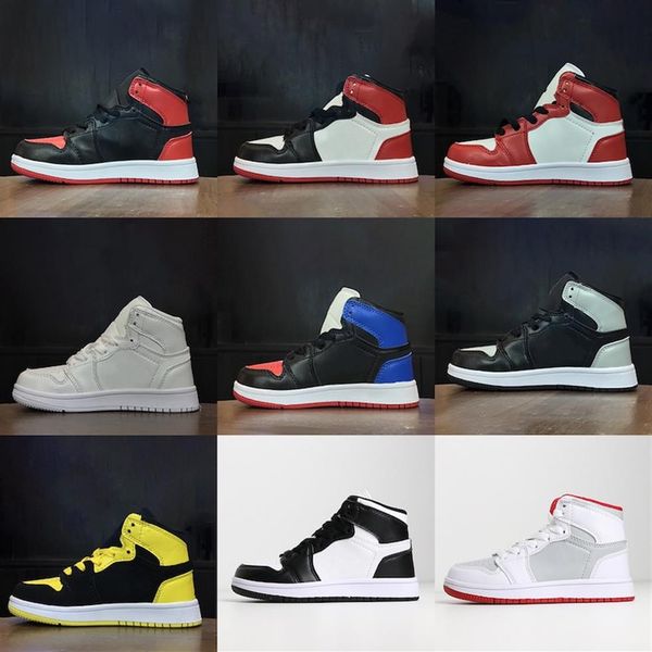 

selling kids shoes og 1 1s basketball shoes children boy girl 1 3 bred black red white sneakers238m
