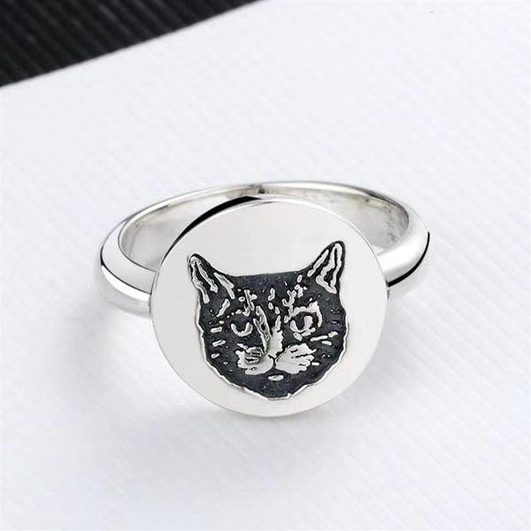 

ring for woman quality silver plated rings cute letter cat personality charm fashion jewelry supply267f