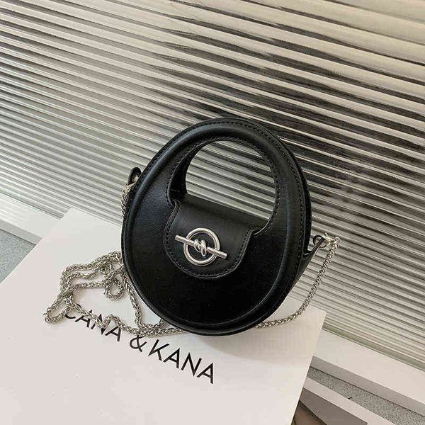 

2022 new fashion all-match ladies mini handbag women's bag 2022 hand-held chain msenger texture lipstick purse small round
