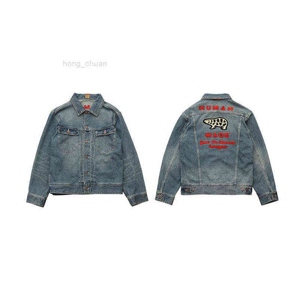 

embroidered men women denim jacket pocket, Black;brown