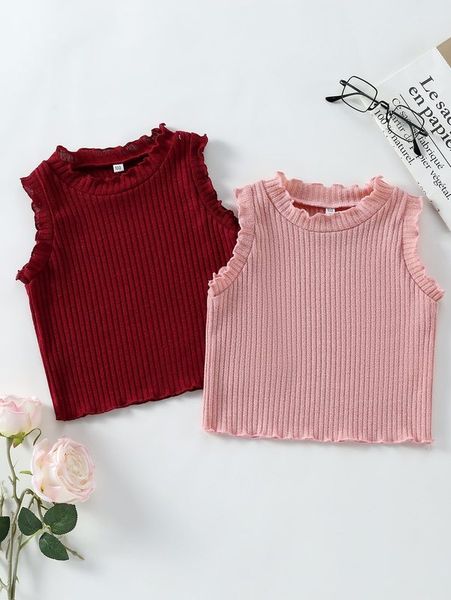 

toddler girls 2pcs lettuce trim tank she, Blue