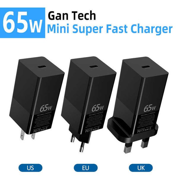 GAN 65W USB C C Quick Charge Type-C Fast Charger Forpine64 Pinecil Splering Iron Phone xiaomi Pd Notebook Computer