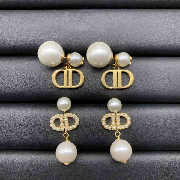 

factory outlet pearl new high version net red same silver needle earrings, Golden