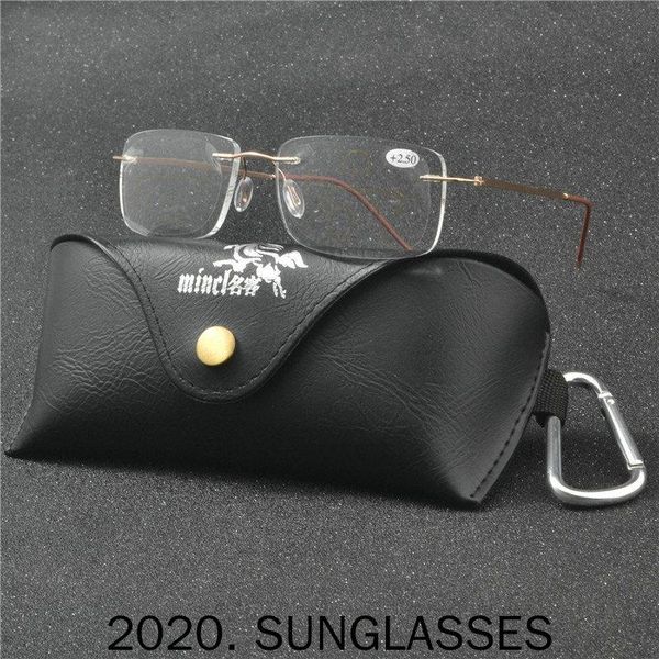 Occhiali da sole Uomo Square Ultralight Senza montatura Progressive Multifocus Occhiali da lettura Transition Eyewear Hyperopia Presbyopia FMLSunglasses