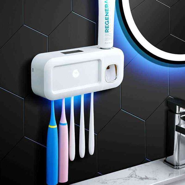 

intelligent toothbrush ultraviolet disinfection wall teeth squeezer long-term standby five card storage rack