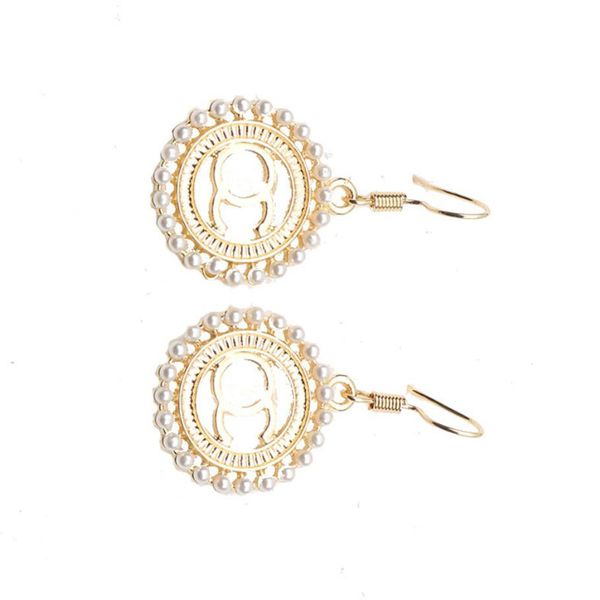 

18k gold plated ear stud earrings brand designers geometry letters luxury women imitation pearl earring wedding party jewerlry classic style, Golden;silver