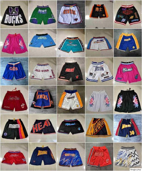 

men team basketball short black retro just don shorts sport wear with pocket zipper sweatpants pant blue white pink red stitched size s-xxxl