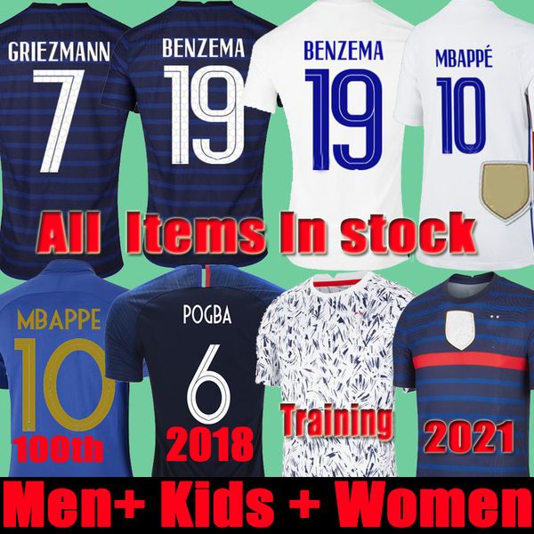 

maillots de football benzema 2021 soccer jersey mbappe griezmann pogba 21 22 francia men kids kimpembe fekir 2018 maillot 100th pavard kit, Black;yellow