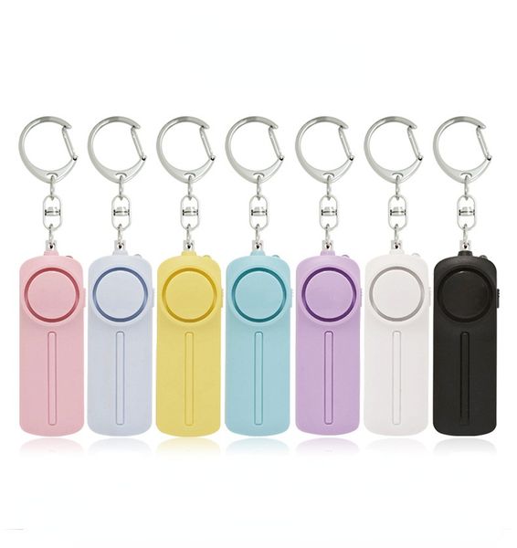 Pull Ring Personal Alarm Keychains Lettere 130dB Safety Sound LED Light Autodifesa Allarme di emergenza Portachiavi per donne e bambini