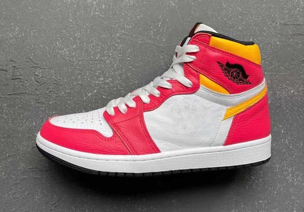 

shoes authentic 1 light fusion red 1s man outdoor white laser orange black sports sneakers