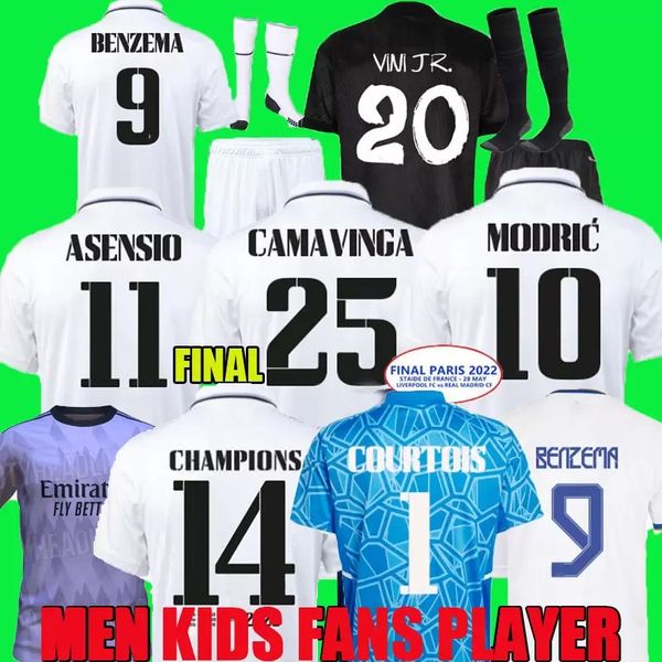 

21 22 23 benzema mbappe hazard soccer jerseys football shirt rodrygo alaba asensio modric real madrids marcelo camiseta 2022 2023 men and ki, Black;yellow