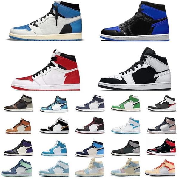 

jumpman 1s mens basketball shoes cream dark chocolate 1 sneakers trainers denim text brotherhood green toe python womens sports 5.5-12, Black