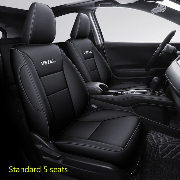 

brand embroidery badge car seat covers for honda vezel hrv xrv 14 -19 detail styling auto seat waterproof protector cover accessories