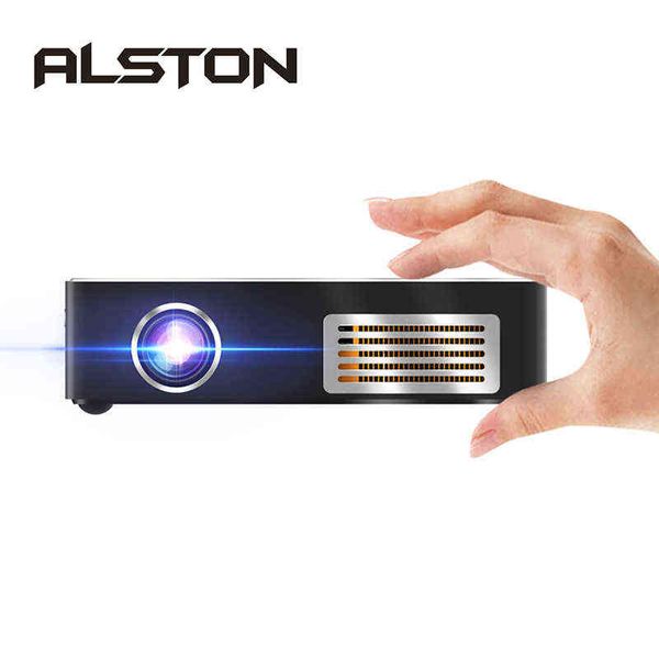 ALSTON C9 Plus 4K tragbarer Mini-DLP-Projektor Android 7.1 WiFi Bluetooth Smart Touchpad LED-Heimkino-Beamer H220409