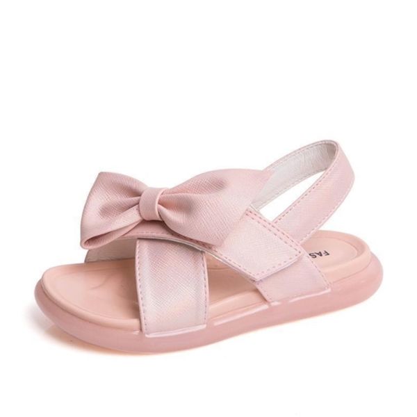 Sandali estivi per bambini Ragazze Scarpe da bambino in pelle Bowtie Suola morbida Sandale Enfant Fille Pantofole moda per bambini 220607