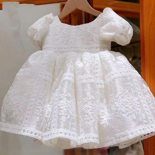 Девушка платья Koki Baby Girl Платье Hollow Lace Princess Kids Wedding Birthday Ball Plate Parting Party на лето 1-5 лет