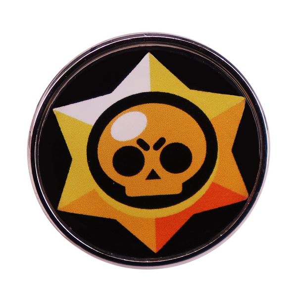 

brawlxxxstars skull logo lapel pin brooch badge game lovers gift, Blue