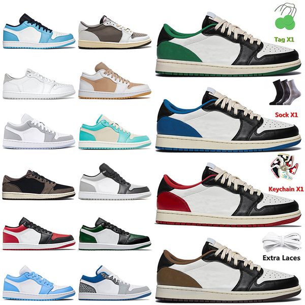 

og basketball shoes 1s lows jumpman 1 low fragment reverse mocha red green 2022 bred toe tie dye neutral grey unc mighty true blue women men