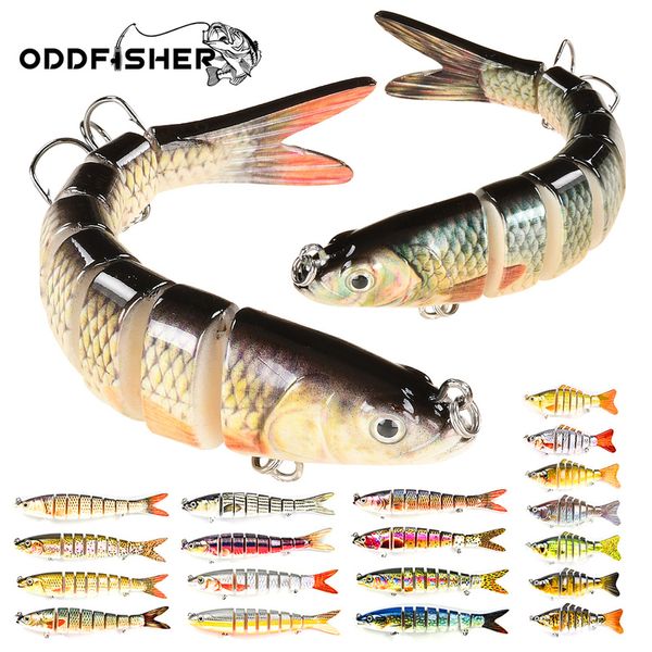 

oddfisher 10 14cm fishing lure jointed sinking wobbler for pike swimbait crankbait trout bass accessories tackle bait 220721