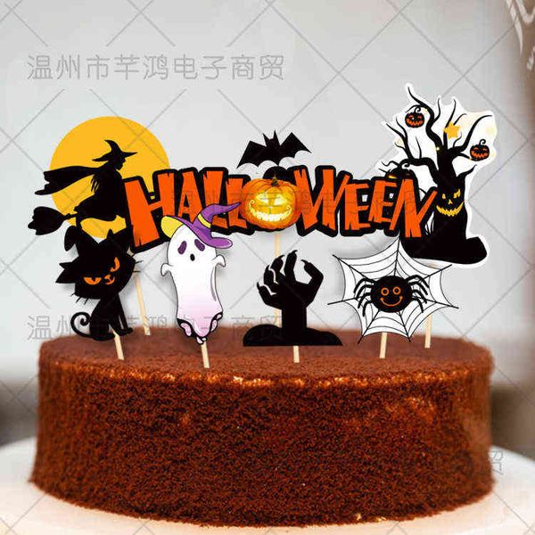 

factory outlet 2022 halloween theme cake decoration insertion of party dessert table