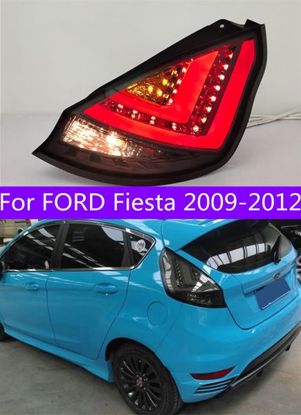 

tail lamp for car ford fiesta 2009-2012 hatchback led taillight fog lights day running light drl tuning cars accessories