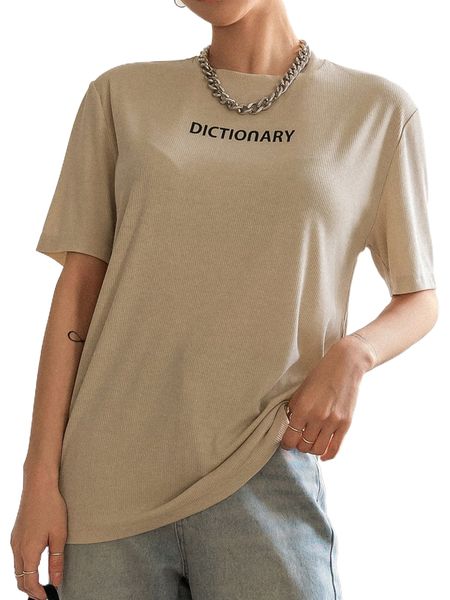 

dazy letter graphic rib-knit tee 03pk#, White