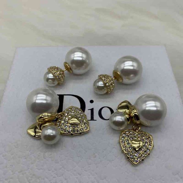

d family new pearl diamond feminine fashionable s925 sier needle jewelry2022 luxury brand fashion design versatile ladies jewelry stud earri, Golden;silver