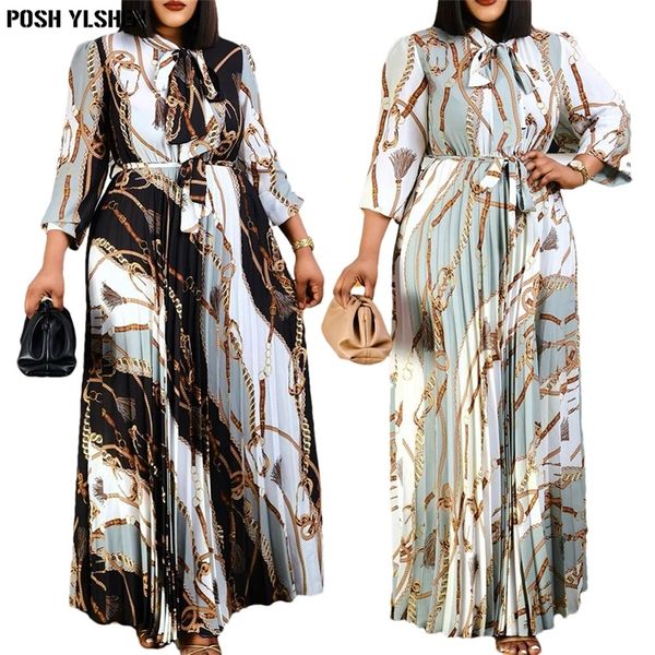 

print pleated dress spring clothes african dresses for women club outfit dashiki ankara evening party robe femme africa clothing 220514, White