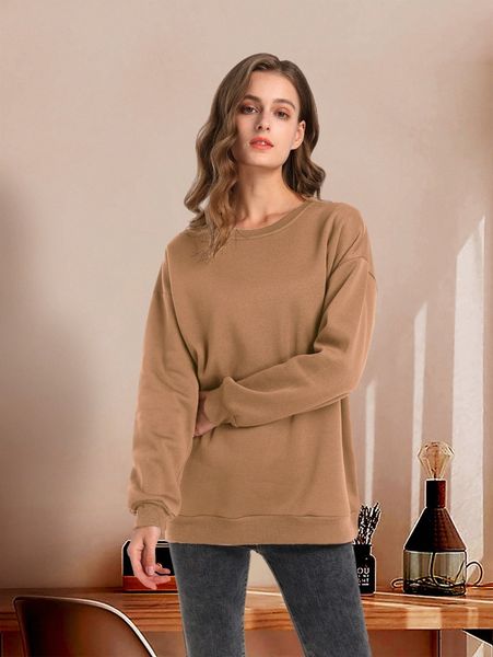 

solid drop shoulder pullover y3ur#, Black