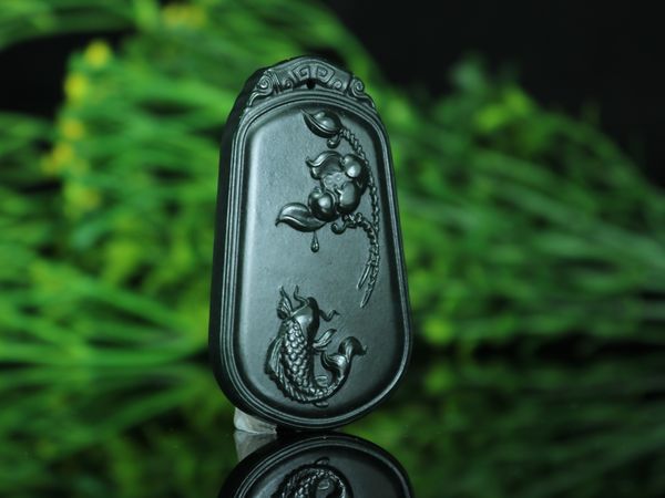 

handmade china xinjiang hetian jade pendants fish lotus amulets, Silver