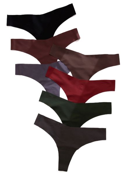 

7pack plain no show panty p9sd#, Black;red