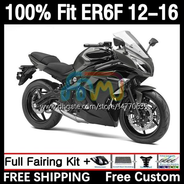 Kawasaki Ninja için Enjeksiyon Kalıpları Fairings 650R ER-6F ER6 F ER 6F ER6F 12 13 14 15 16 GÜNCEL 11DH.58 650-R 2013 2014 2015 2016 650 R 2012-2016 OEM Vücut Gri Siyah