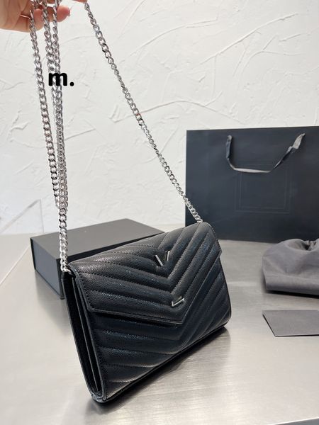 

women's shoulder bag luxury tote purse handbag message bags cluth brand classic genuine leather crossbody caviar original box silver ch