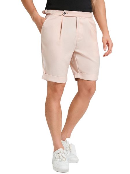 

men buckled detail roll up hem shorts z8g9#, White;black