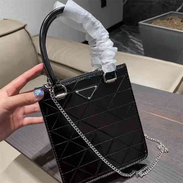 

shop online 85% off family lacquer leather mirror handbag triangular label small square bag single shoulder bag