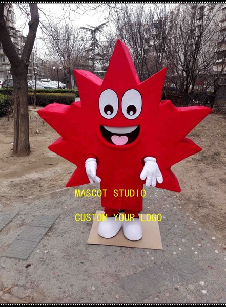 

mascot doll costumemaple leaf mascot costume custom fancy costume anime kit mascotte theme fancy dress carnival costume41672, Red;yellow