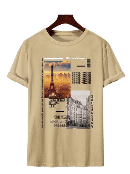 

men picture & letter graphic tee r08w#, White;black